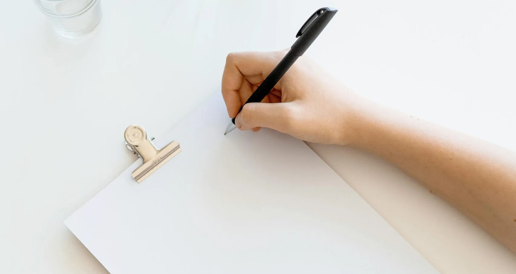 Clipboard with hand writing note